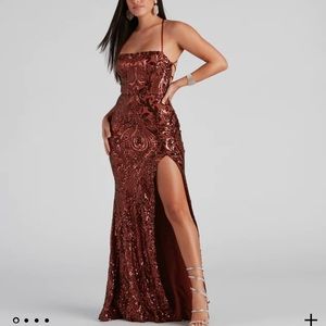 windsor rowena sequins mermaid dress (size medium)